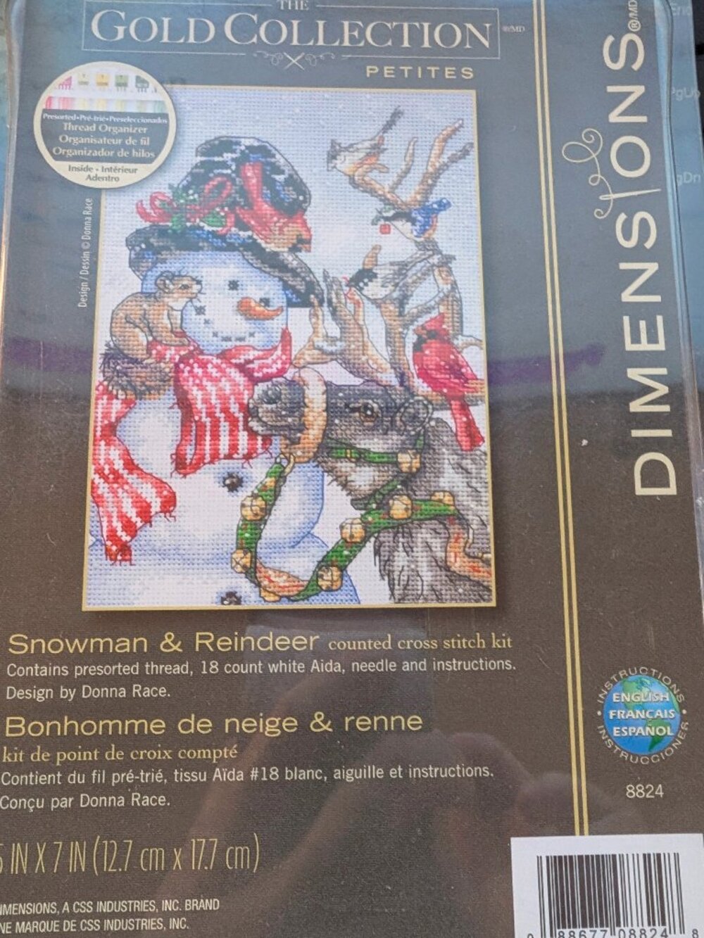 Vintage Dimensions Gold Collection Snowman Reindeer Cross Stitch Kit NIP